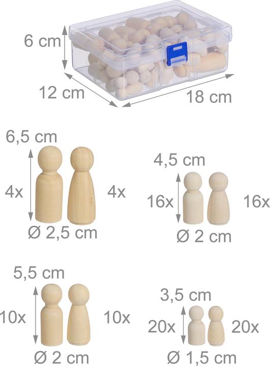 Produktbild Relaxdays 100x Holzfiguren