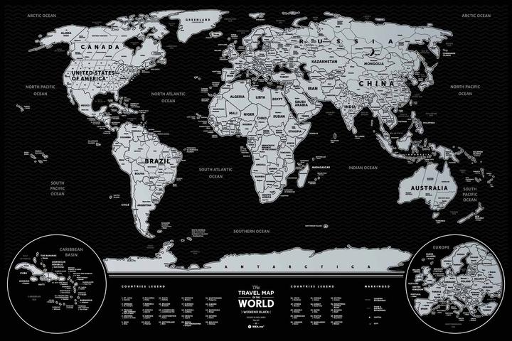 Actual product image 1dea.me Travel Map® Weekend World Silver - Rubbel-Weltkarte / Scratch Map (60 x 40 cm)