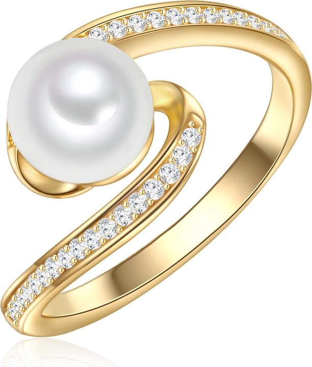 Valero Pearls Damen Sterling Silber Zirkonia Süsswasser-Zuchtperle gelbgold - 32320
