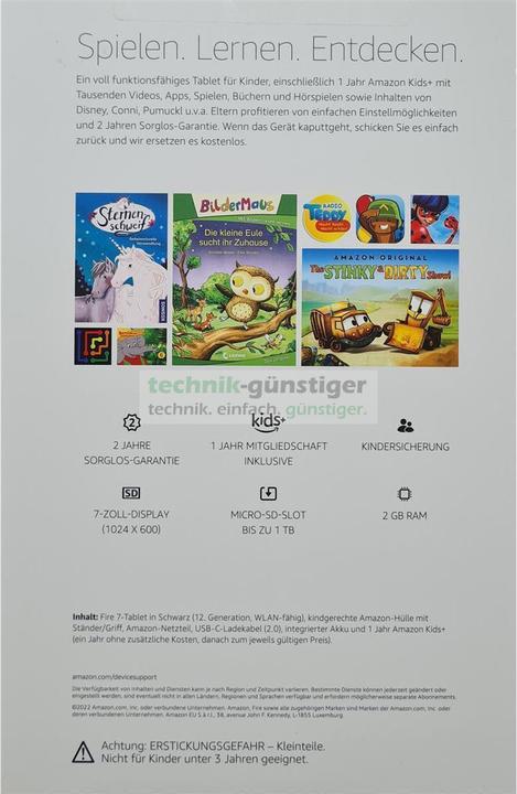 Image du produit Amazon Fire 7 Kids (2022), housse incluse (7", 16 Go, Red)