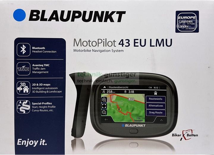 Blaupunkt MotoPilot 43 EU LMU, appareil de navigation pour moto et piéton (4.30")