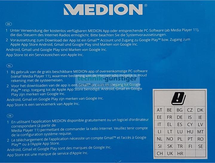 Actual product image Medion P85035 (MD87090) Internet radio with DAB+, FM, black (FM, DAB+, Wi-Fi)