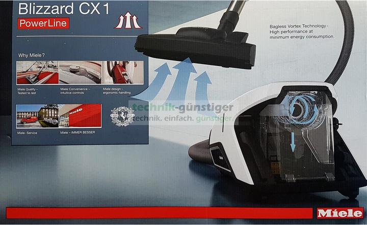 Produktbild Miele Blizzard CX1 PowerLine Staubsauger ohne Beutel SKRF3, grau