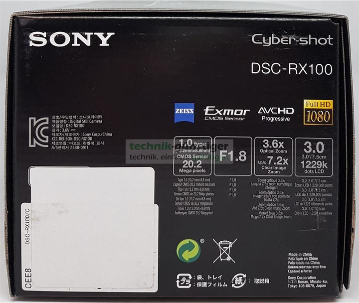 Produktbild Sony Cyber-shot DSC-RX100 Digitalkamera mit 16GB SD-Karte, Schwarz