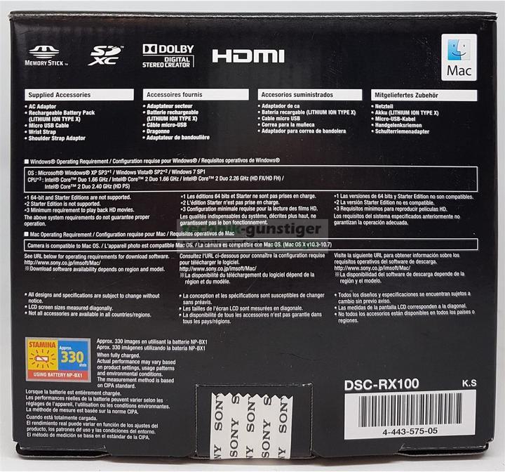 Produktbild Sony Cyber-shot DSC-RX100 Digitalkamera mit 16GB SD-Karte, Schwarz