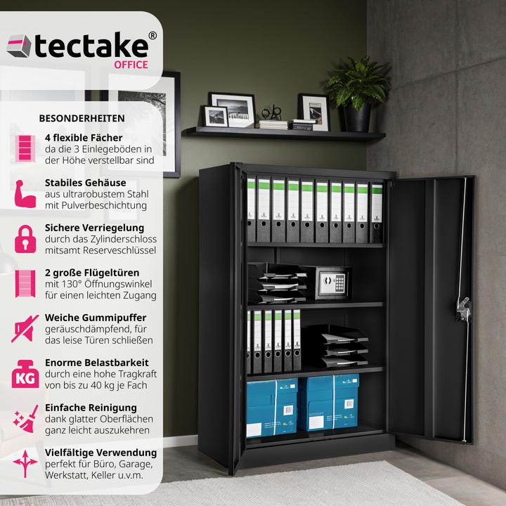 Produktbild tectake Aktenschrank (90 x 40 x 140 cm)
