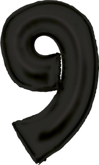 Amscan Maxi Folienballon Zahl 9 schwarz satin (1 x)