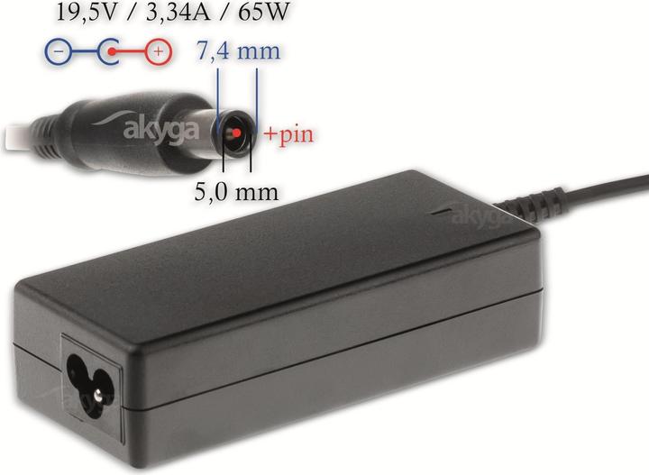 Actual product image Akyga Notebook adapter is dedicated AK-ND-05 DELL 19V (65 W)