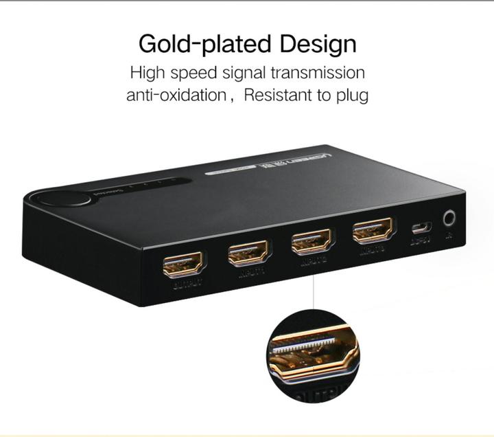 Image du produit Ugreen switch splitter splitter switch HDMI - 3x HDMI 3D 4K 7.5 Gbps 36 bit per channel noir (40234