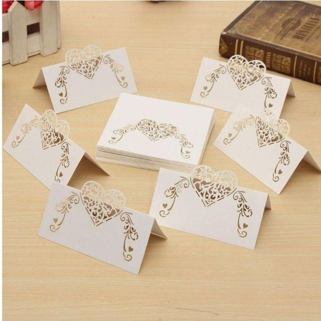 Produktbild MU Style Tischkarten Hochzeit 9x9 cm (50er Set)