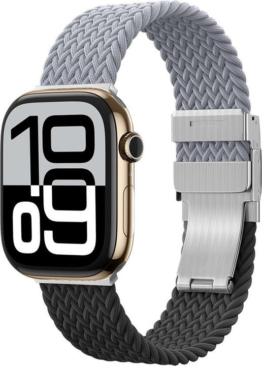 Actual product image Amazingthing 2er-Set Blend Band für Apple Watch 45/46/49 mm - Grau-Schwarz/Grau (Stainless steel, Nylon)