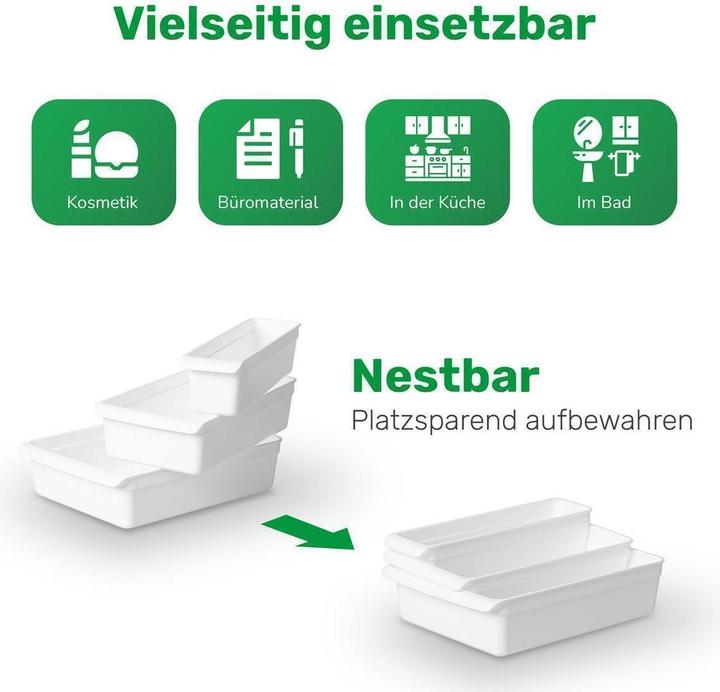 Produktbild Novaliv 12x Kühlschrank Organizer 30,5 x 7,5 x 16 cm BPA-frei Ordnung Made in Germany