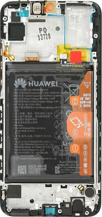 Image du produit Huawei Unité d'affichage + cadre + batterie P Smart 2020 noir 02353RJT