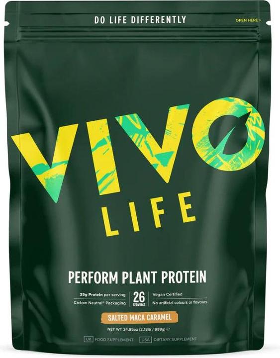 Produktbild Vivo Perform Raw Plant Protein & BCAA Raw Salted Maca Caramel (Maca, Salzig, Karamell, 1 Stk., 988 g)
