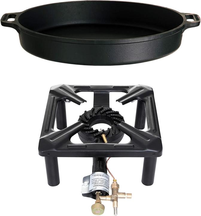 Produktbild Paella World Hockerkocher-Set (gross) mit Gusseisenpfanne Ø 40 cm - mit Zündsicherung