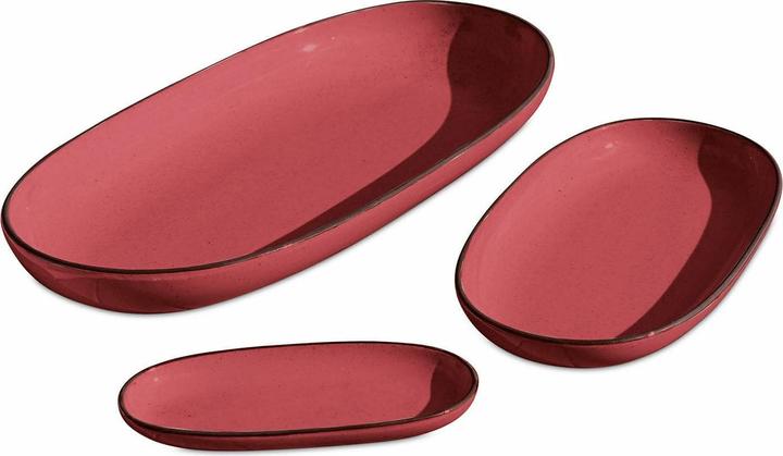 Image du produit Loberon Set de 3 plats de service Biarré rouge