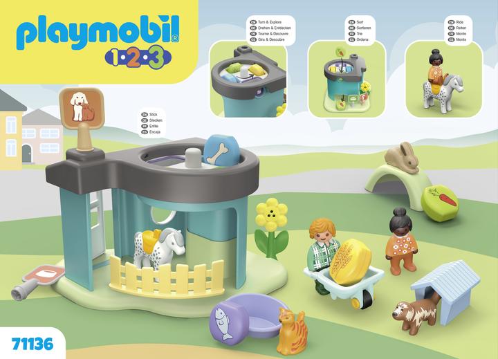 Produktbild Playmobil 71136 1.2.3: Tierpension mit Futterspender (71136, Playmobil 1.2.3)