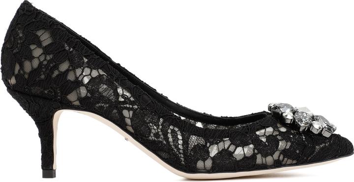 Produktbild Dolce & Gabbana bellucci black lace pumps with crystal application (36)