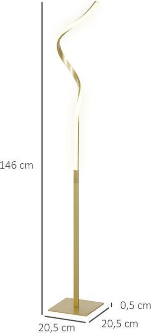 Produktbild Swisshandel24 Stehlampe Dimmbar LED Stehleuchte mit Fussschalter für Wohnzimmer, Gold (700 lm)