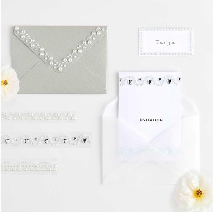 Image du produit Rico Design Perlensticker Paper Poetry 50 cm, 1 Stück Offwhite