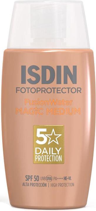 Actual product image Isdin Srl Fusion Water Magic Color 50ml (Suntan cream, SPF 50, 50 ml)