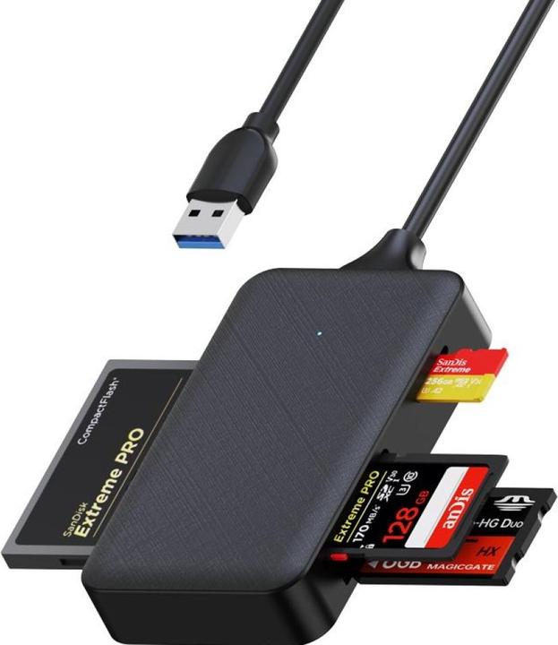 Produktbild PowerGuard 4-in-1 USB 3.0 Cardreader CompactFlash SD MicroSD MS