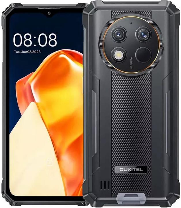 Actual product image Oukitel WP28S (6.52" - NFC - 10 600 mAh - 128 GB, 4 GB RAM) Black (128 GB, Black, Orange, 6.50", Dual SIM, 13 Mpx, 4G)