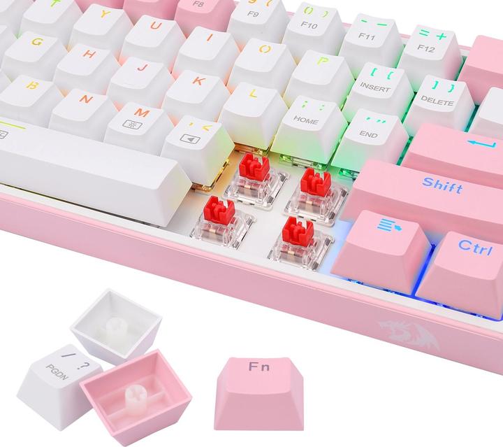 Actual product image Redragon Klawiatura K617 Fizz (K617-RGB pink) (US, Cable)