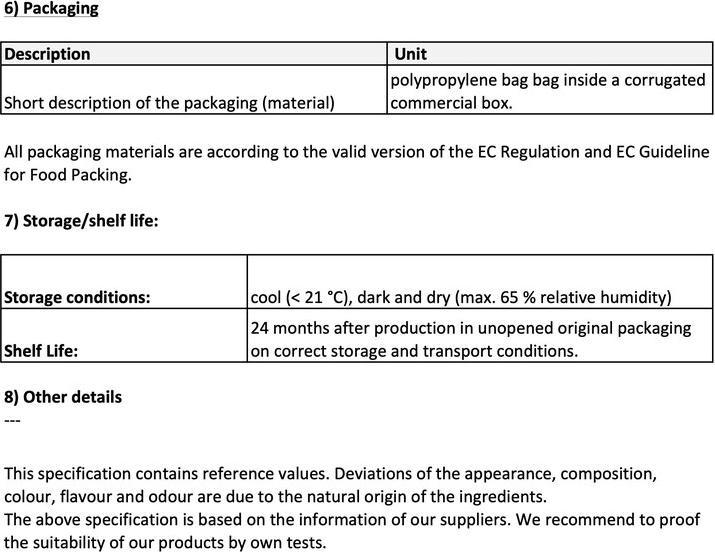 Nutritional values and ingredients Zimmerli Adaptogene Goji berries (BIO) (1 Piece, 100 g)