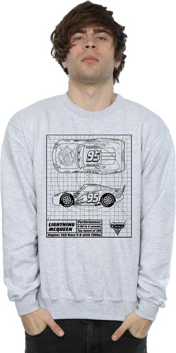 Immagine prodotto Disney Cars Lightning McQueen Blueprint Felpa Uomo (S)