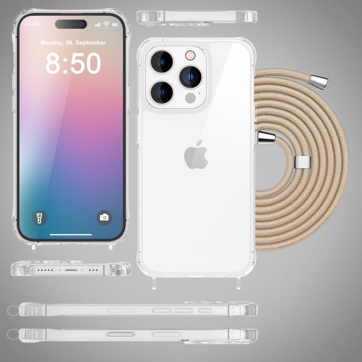 Image du produit Nalia Étui transparent avec chaîne à porter autour du cou