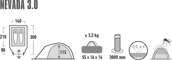 Produktbild High Peak Nevada 3.0 (Kuppelzelt, 3.70 kg, 3 Personen)