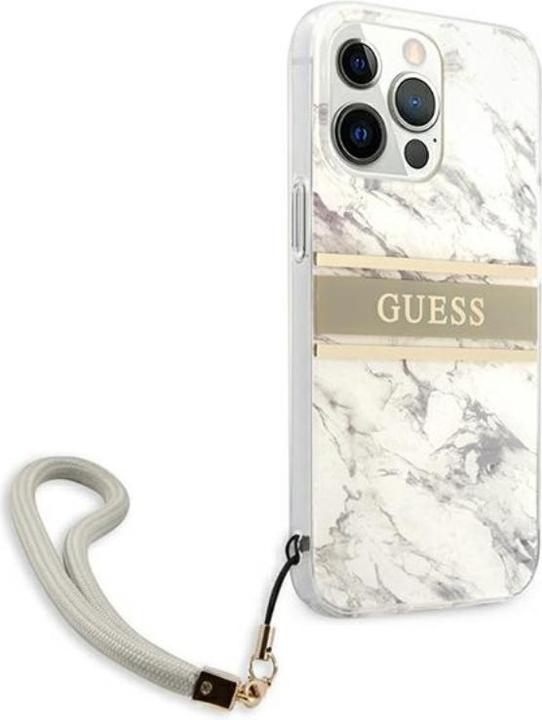 Actual product image Guess Hard Cover Marble Stripe with Strap (Apple iPhone 13 Pro Max)