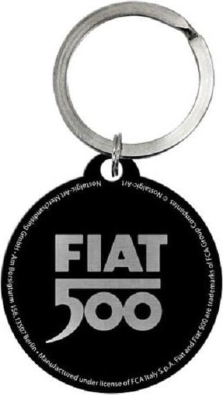 Actual product image Nostalgic-Art Merchandising Keyring Fiat 500 Ø 4 cm, Black/White