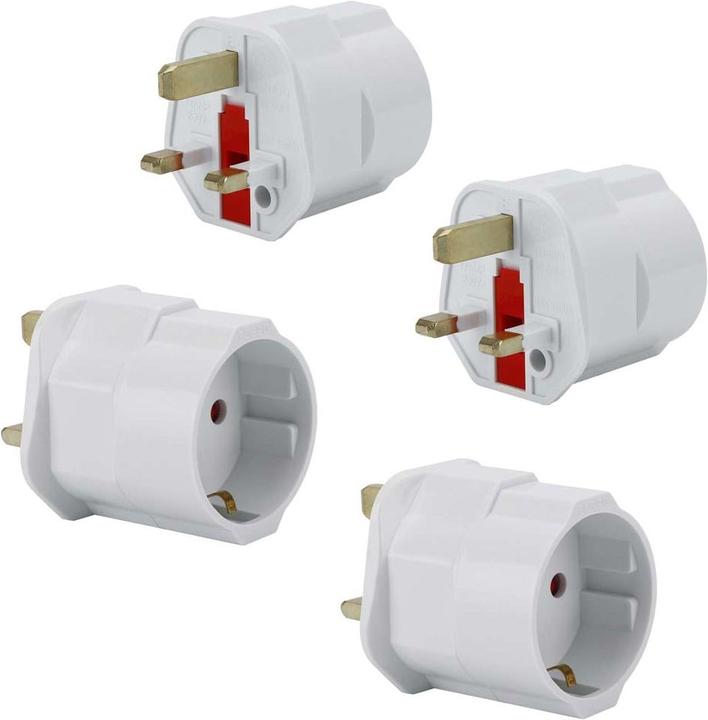 Image du produit Intirilife Kit de 4 adaptateurs de prise UK type G vers EU