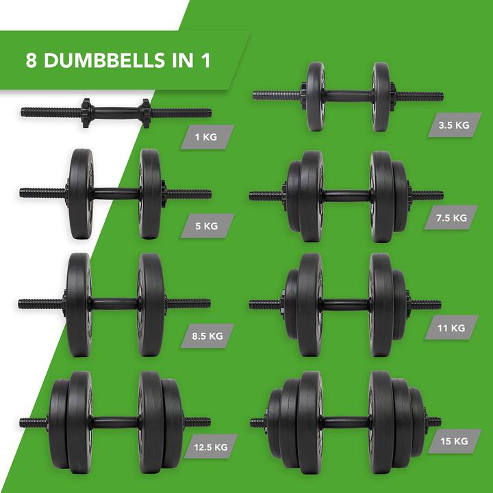 Produktbild Tunturi Vinyl Kurzhantelset (2 x 3.75 kg, 2 x 2 kg, 2 x 1.25 kg)