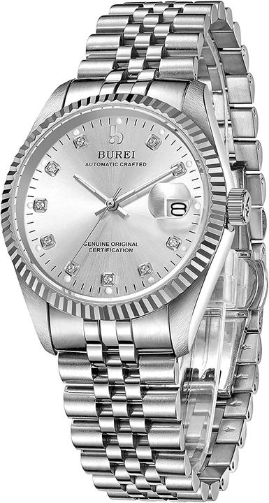 Actual product image Burei Automatic watch, silver