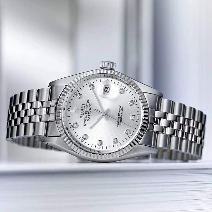 Actual product image Burei Automatic watch, silver