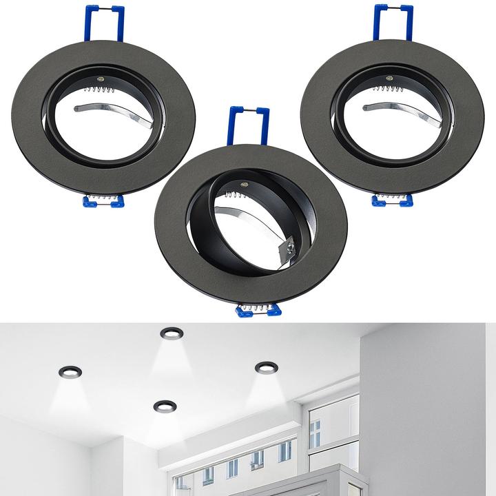 Produktbild Luminea Alu-Einbaustrahler-Rahmen, schwarz