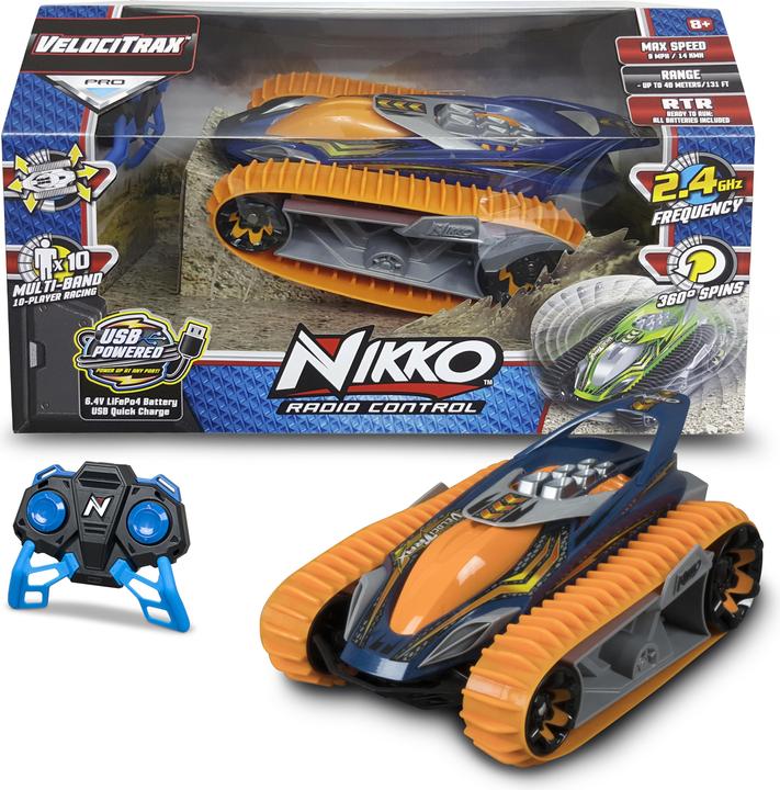 Image du produit Nikko 10031 VelociTrax Voiture RC télécommandée, véhicule tout-terrain à chenilles, batterie LiFePo4