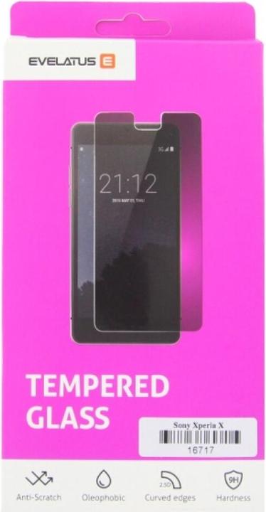 Actual product image Evelatus Xperia X Tempered glass (1 Piece, Sony Xperia X)