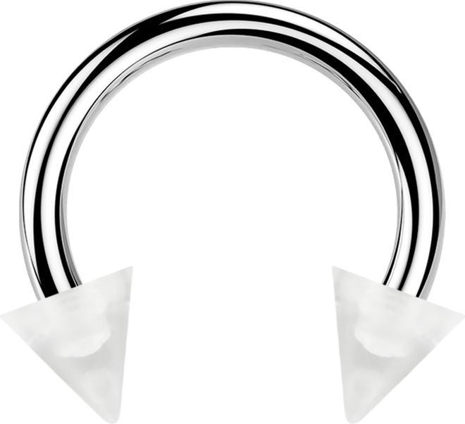 Image du produit Star Piercing Micro Circular Barbell silber mit zwei Cones transparent (sans laiton, Acrylique, Acier chirurgical 316L)