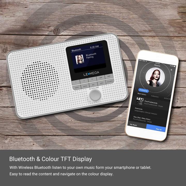 Image du produit Lemega DR3 Tragbares DAB Plus/FM Digitalradio (DAB+ DAB, FM, Bluetooth)