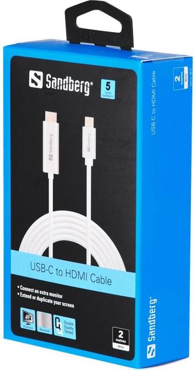 Actual product image Sandberg USB Typ C — HDMI (Typ A) (2 m, HDMI, USB Type C)