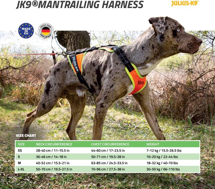 Image du produit Julius-K9 Mantrailing & Outdoor Harnais pour chiens (S, Chien, Général, Sport canin)