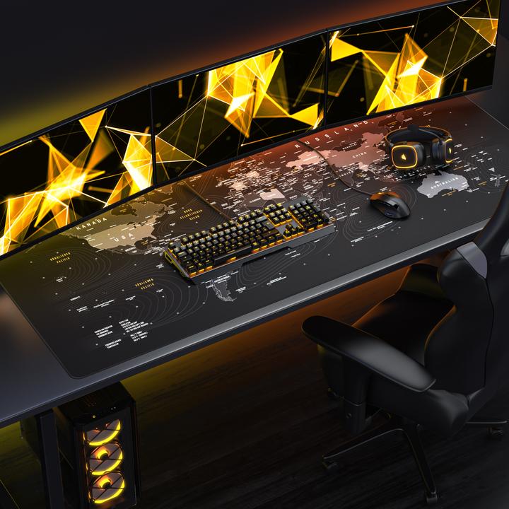 Produktbild Titanwolf Gaming Mauspad, 1600 x 600mm XXXL Speed Gaming Mausmatte, Mousepad Extragrosse Fläche, Weltkarte (XXL)