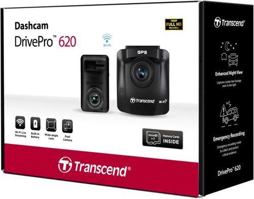Produktbild Transcend DrivePro 620 (WLAN, Bluetooth, Eingebautes Mikrofon, GPS-Empfänger, Full HD)