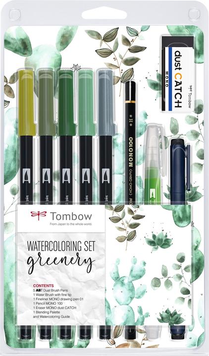Produktbild Tombow Watercoloring-Set Greenery (Grün, 5 x)
