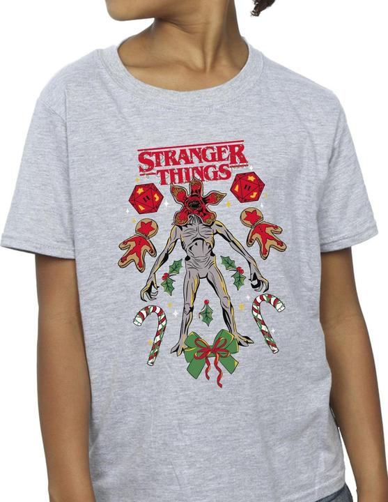 Produktbild Netflix Stranger Things Christmas Demogorgon TShirt Mädchen (140, 146)