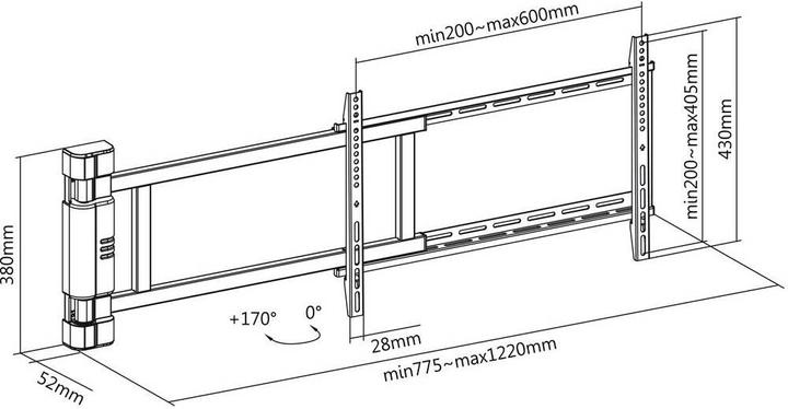 Image du produit myWall Support mural (Mur, 44.02", 50 kg)